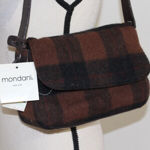 Mondani New York, Vintage plaid fabric shoulder purse bag NWT
